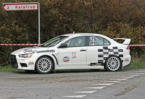 Claus Vinter/Rikke Skovgaard, Jyderup, vandt deres klasse for 4-hjulstrukne biler i denne Mitsubishi Lancer EVO X.